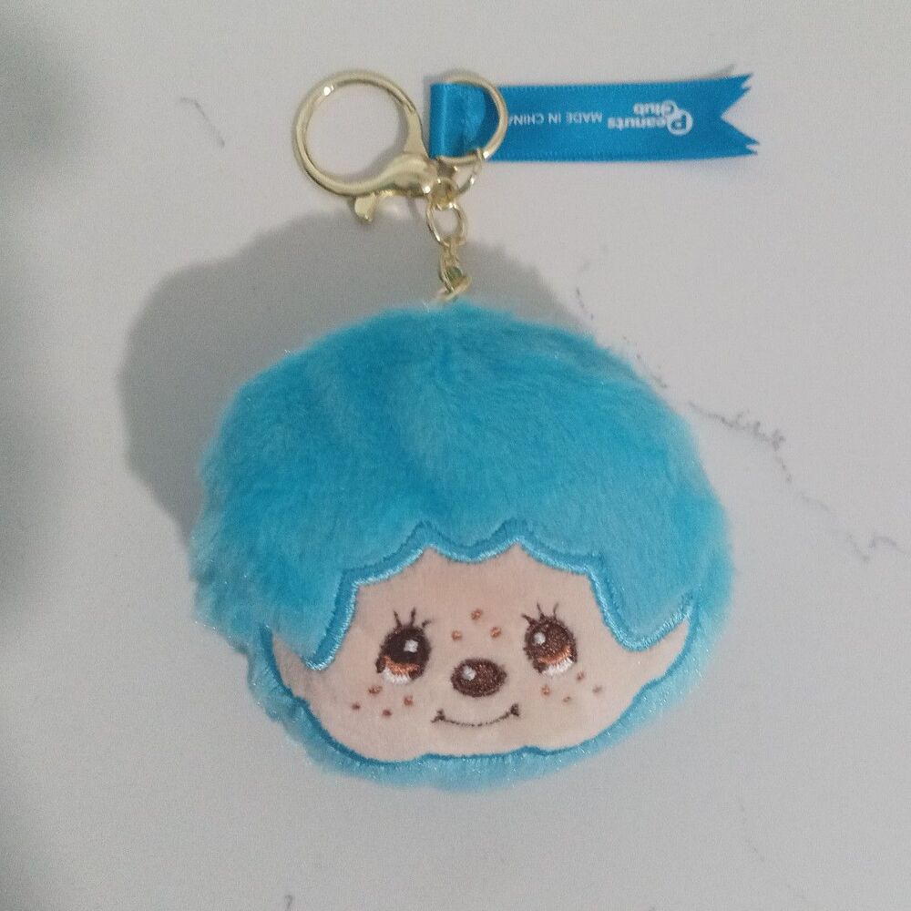 Monchhichi colors blue plushie keychain